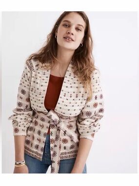 Madewell Jacquard wrap cardigan